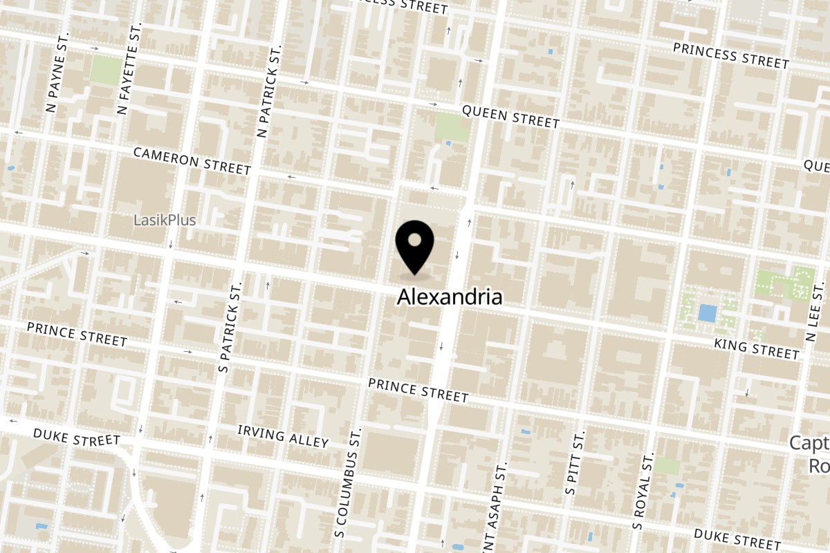 Map showing the location of The Light Horse Restaurant and Bar on 715 King St in Alexandria
